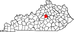 Map of Kentucky showing Mercer County - Click on map for a greater detail.