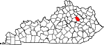 Map of Kentucky showing Montgomery County - Click on map for a greater detail.