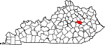 Map of Kentucky showing Powell County - Click on map for a greater detail.