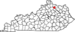 Map of Kentucky showing Robertson County - Click on map for a greater detail.