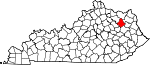 Map of Kentucky showing Rowan County - Click on map for a greater detail.