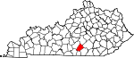 Map of Kentucky showing Russell County - Click on map for a greater detail.