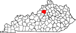 Map of Kentucky showing Shelby County - Click on map for a greater detail.