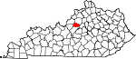 Map of Kentucky showing Spencer County - Click on map for a greater detail.