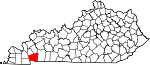 Map of Kentucky showing Trigg County - Click on map for a greater detail.