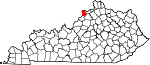 Map of Kentucky showing Trimble County - Click on map for a greater detail.