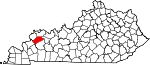 Map of Kentucky showing Webster County - Click on map for a greater detail.