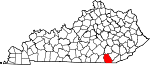 Map of Kentucky showing Whitley County - Click on map for a greater detail.