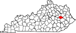 Map of Kentucky showing Wolfe County - Click on map for a greater detail.