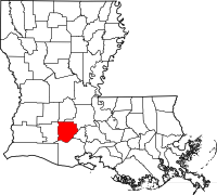 Map of Louisiana showing Acadia Parish - Click on map for a greater detail.