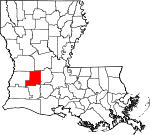 Map of Louisiana showing Allen Parish - Click on map for a greater detail.