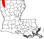 Map of Louisiana showing Bossier Parish - Click on map for a greater detail.