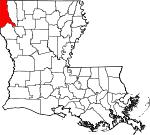 Map of Louisiana showing Caddo Parish - Click on map for a greater detail.
