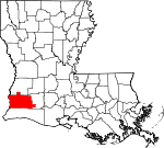 Map of Louisiana showing Calcasieu Parish - Click on map for a greater detail.