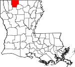 Map of Louisiana showing Claiborne Parish - Click on map for a greater detail.