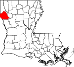 Map of Louisiana showing De Soto Parish - Click on map for a greater detail.