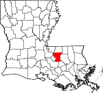 Map of Louisiana showing East Baton Rouge Parish - Click on map for a greater detail.