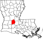 Map of Louisiana showing Evangeline Parish - Click on map for a greater detail.