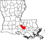 Map of Louisiana showing Iberville Parish - Click on map for a greater detail.