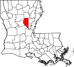 Map of Louisiana showing La Salle Parish - Click on map for a greater detail.