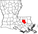 Map of Louisiana showing Livingston Parish - Click on map for a greater detail.