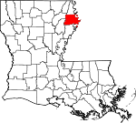 Map of Louisiana showing Madison Parish - Click on map for a greater detail.