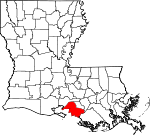 Map of Louisiana showing St. Mary Parish - Click on map for a greater detail.
