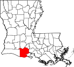Map of Louisiana showing Vermilion Parish - Click on map for a greater detail.