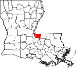 Map of Louisiana showing West Feliciana Parish - Click on map for a greater detail.