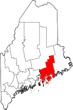 Map of Maine showing Hancock County - Click on map for a greater detail.