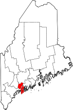 Map of Maine showing Sagadahoc County - Click on map for a greater detail.
