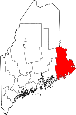 Map of Maine showing Washington County - Click on map for a greater detail.