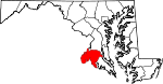 Map of Maryland showing Charles County - Click on map for a greater detail.