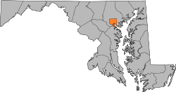 Map of Maryland showing City of Baltimore - Click on map for a greater detail.