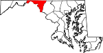 Map of Maryland showing Washington County - Click on map for a greater detail.