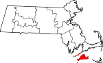 Map of Massachusetts showing Dukes County - Click on map for a greater detail.