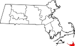 Map of Massachusetts showing Nantucket County - Click on map for a greater detail.