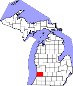 Map of Michigan showing Allegan County - Click on map for a greater detail.