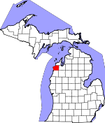 Map of Michigan showing Benzie County - Click on map for a greater detail.