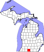 Map of Michigan showing Branch County - Click on map for a greater detail.