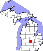 Map of Michigan showing Clinton County - Click on map for a greater detail.