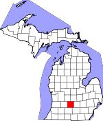 Map of Michigan showing Eaton County - Click on map for a greater detail.