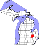 Map of Michigan showing Genesee County - Click on map for a greater detail.