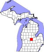 Map of Michigan showing Gratiot County - Click on map for a greater detail.