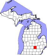 Map of Michigan showing Ingham County - Click on map for a greater detail.