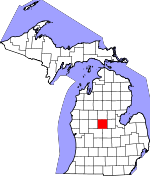 Map of Michigan showing Isabella County - Click on map for a greater detail.