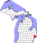 Map of Michigan showing Macomb County - Click on map for a greater detail.
