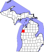 Map of Michigan showing Manistee County - Click on map for a greater detail.