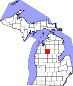 Map of Michigan showing Missaukee County - Click on map for a greater detail.