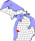 Map of Michigan showing Muskegon County - Click on map for a greater detail.
